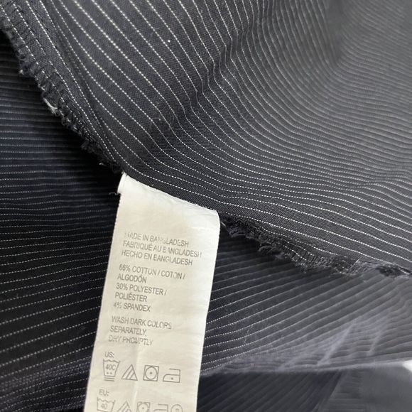 Van Heusen Dress Shirt Men's Size 16-16.5 Large Flex Slim Fit Black Striped VGC - Picture 6 of 8